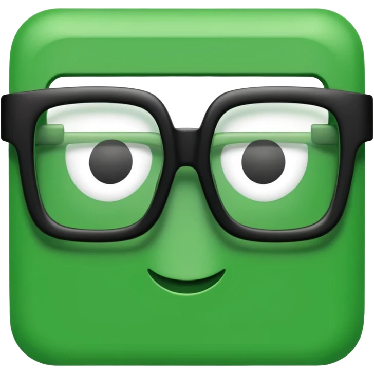 Green Square Spects. only spects. emoji