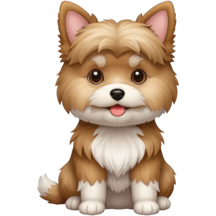 Morkie dog sitting, cute expression emoji