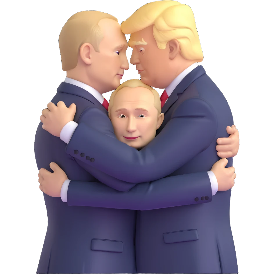 Putin and Trump embracing emoji