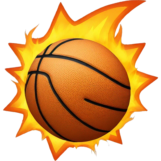 Basketball with star on fire emoji