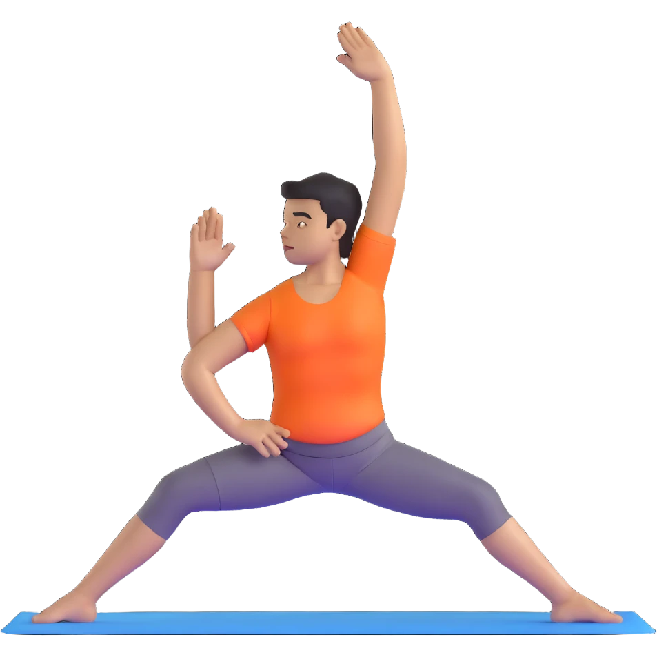 person in warrior pose yoga emoji