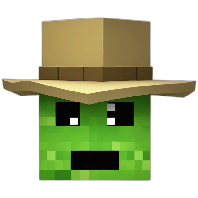 Creeper minecraft with hat emoji