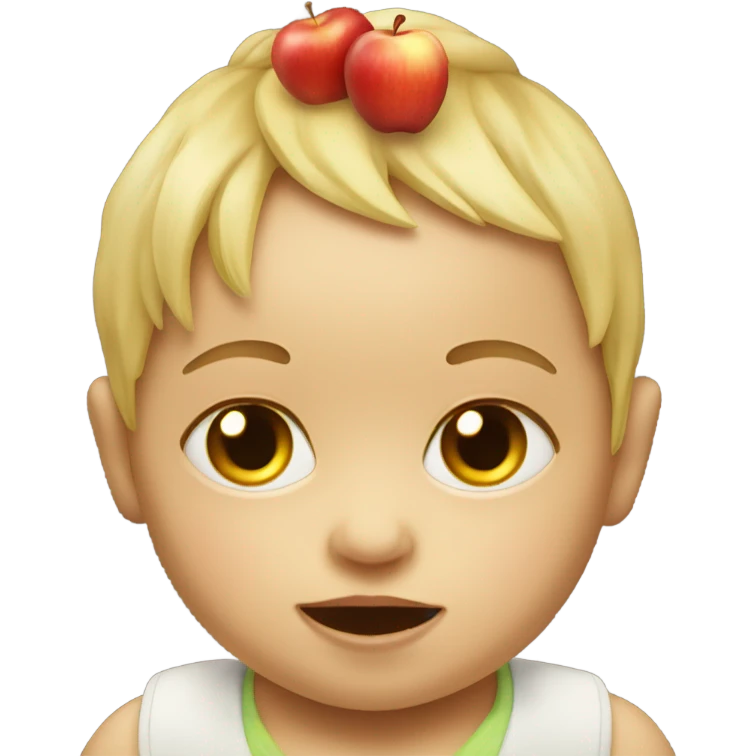 Baby fused with an apple emoji
