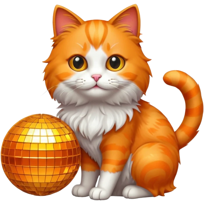 Gato con bola de discoteca emoji