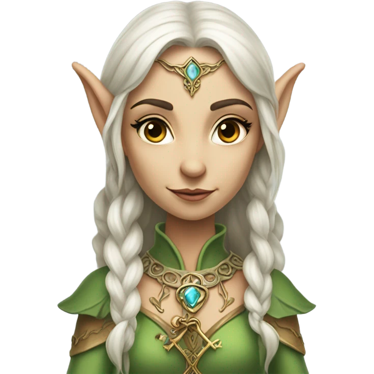 an elf woman login holding a big key emoji