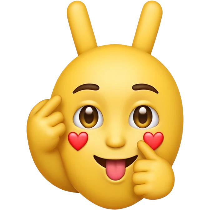emoji with heart eyes showing middle finger emoji