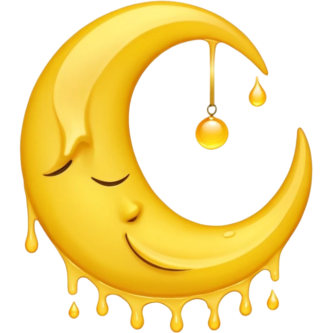 Mealting waning crescent moon make it without face and in yellow coliur emoji
