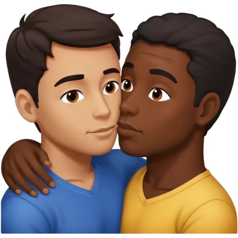 Naked adult male darki hair kissing black adult male, full view on top of each other  emoji