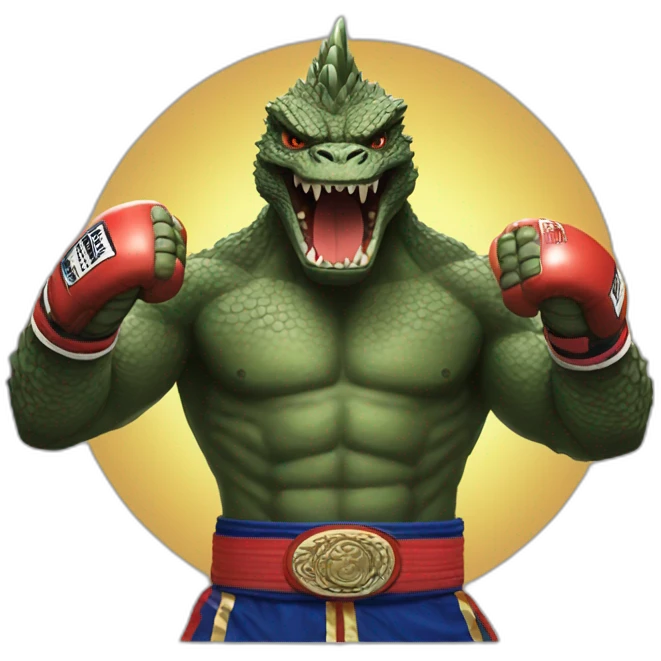 Godzilla muay thai emoji
