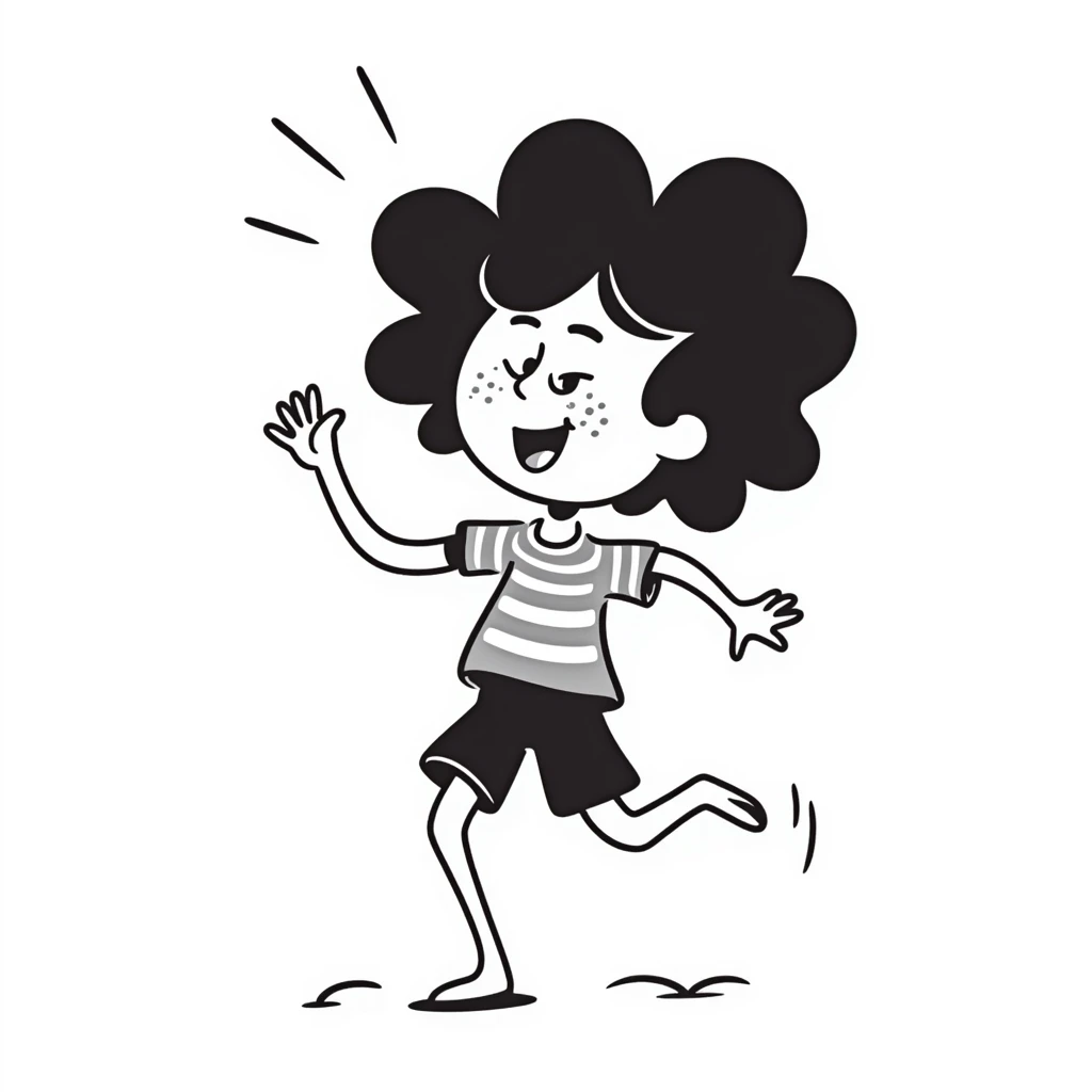 Silly beach character named 'Tripa Tropa Tralala' dancing on sand with sunshine emoji