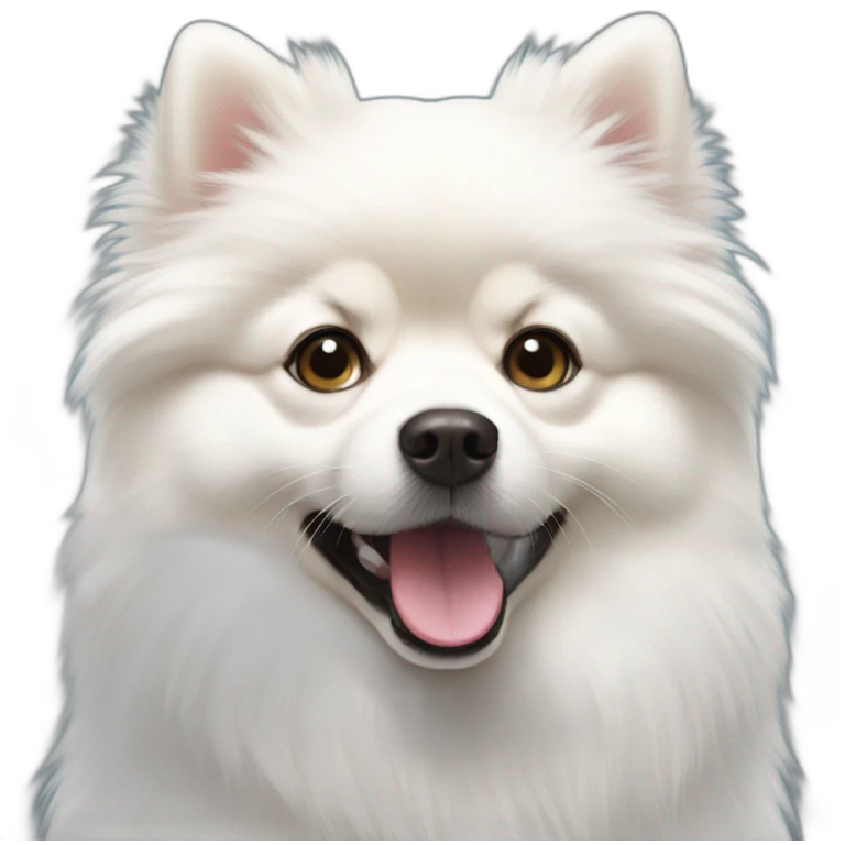 White pomeranian shower emoji