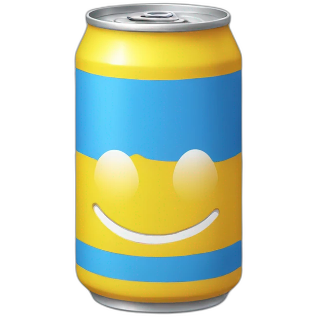 Yellow soda can with blue stripe emoji