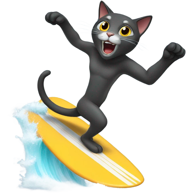 cat surfing emoji