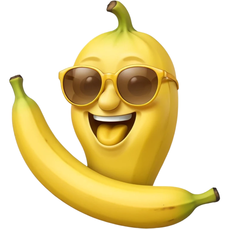 laughing banana with sunglasses emoji