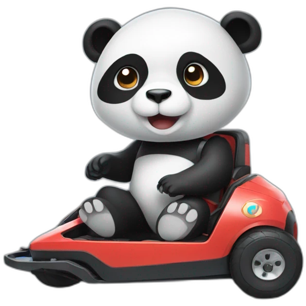 a panda in a hoverkart emoji