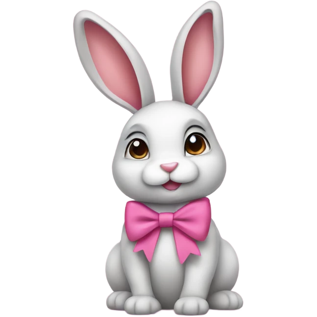 bunny wearing a pink bow  emoji