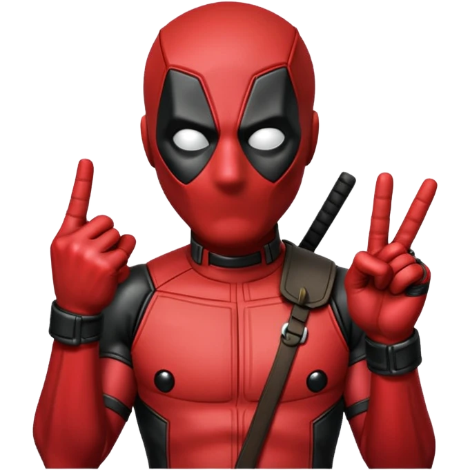 Deadpool with middle finger emoji