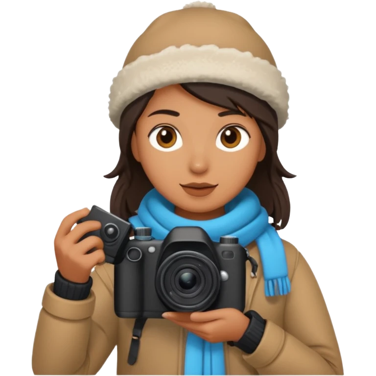 fotographer with winter clothes emoji