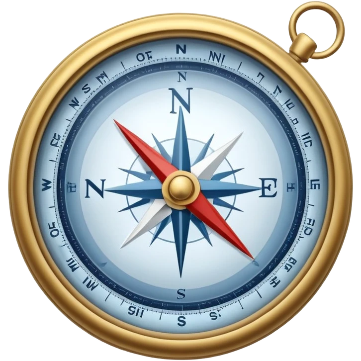 A compass pointing north, with the 'N' clearly marked. Cold, snowy atmosphere in the background, symbolizing the northern direction and icy climate emoji