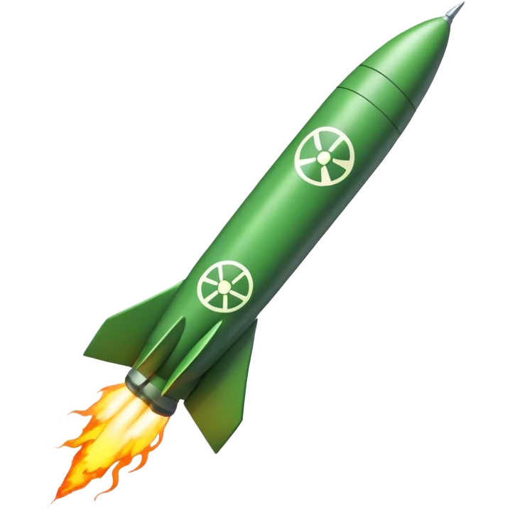 green missile with nuclear symbol emoji