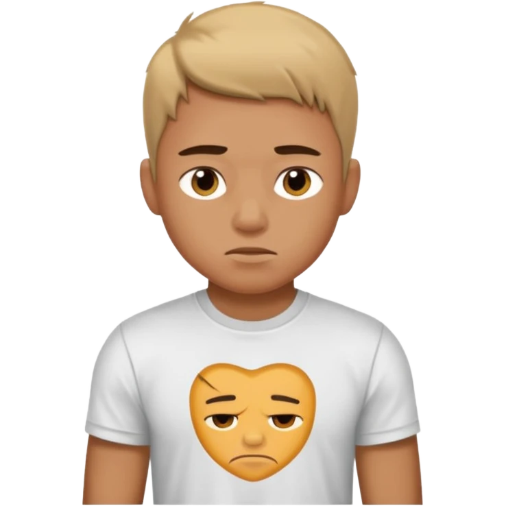dolore muscolare di un ragazzo con la maglietta emoji
