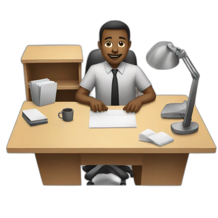 man working in his desk emoji