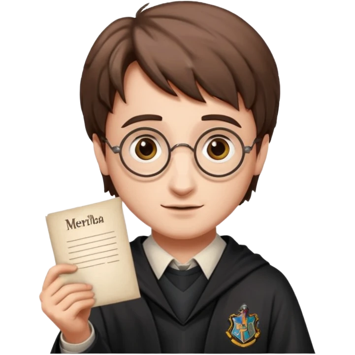 Harran Potter olsun elinde kağıt olsun kağıtta merhaba begüm yazsın emoji