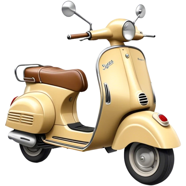 Cinematic Realistic Vespa Pop Culture Emoji, depicted as a sleek vintage scooter symbolizing Italian style rendered with dynamic detail and retro lighting. emoji