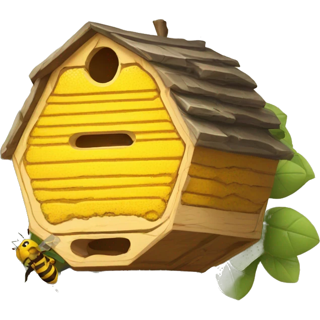 Bee hive on a tree emoji