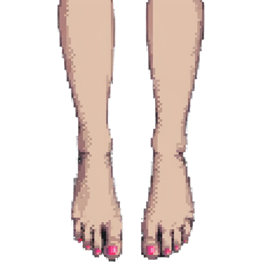 pixel art of a girl's feet, simple and clear emoji