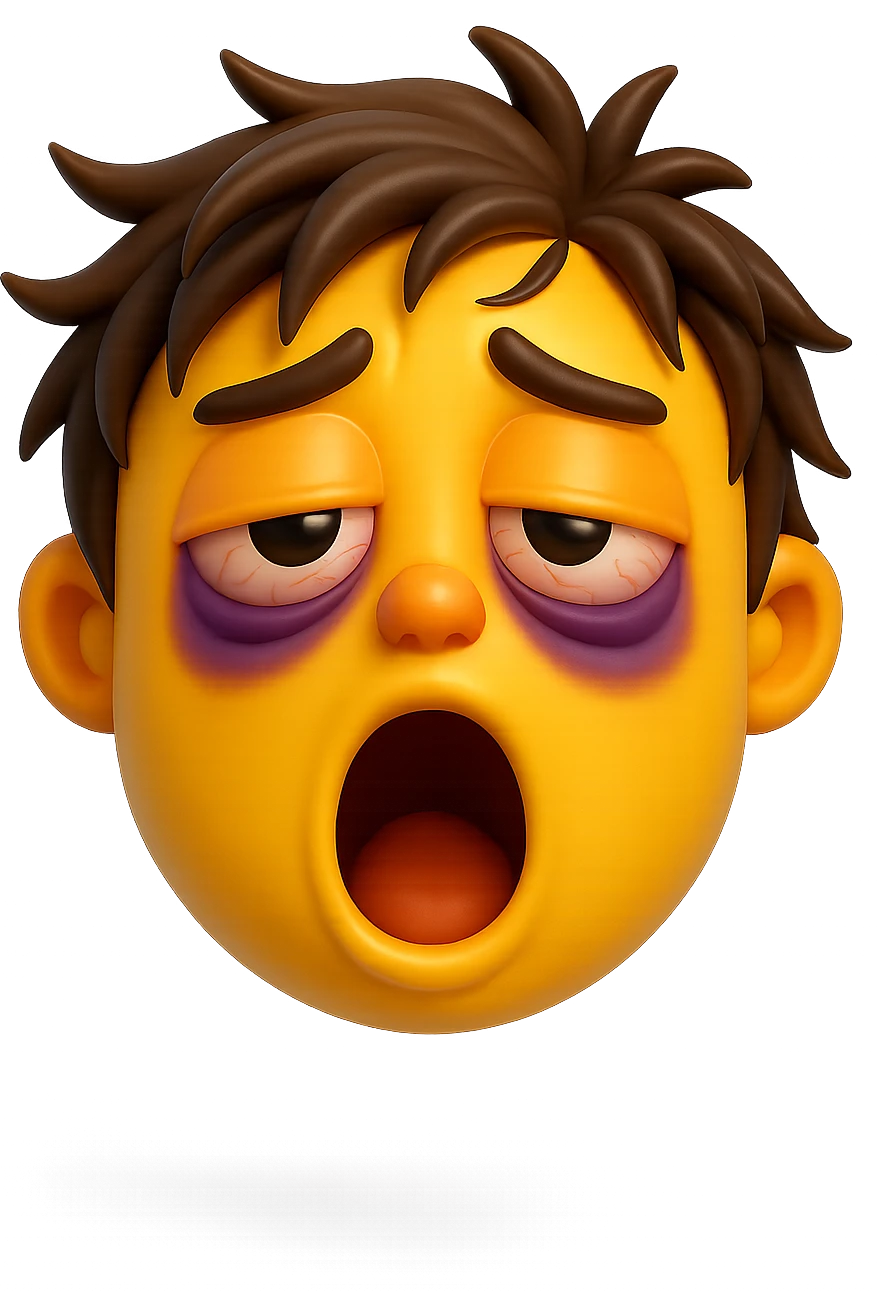 emoji 3d stile iphone di insonnia, alterazione del sonno 3d emoji