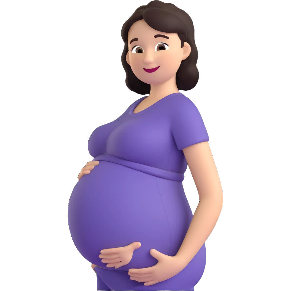pregnant woman in second trimester looking happy emoji