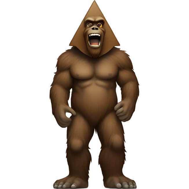 bigfoot straddling a pyramid emoji