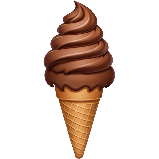 Chocolate ice cream cone emoji