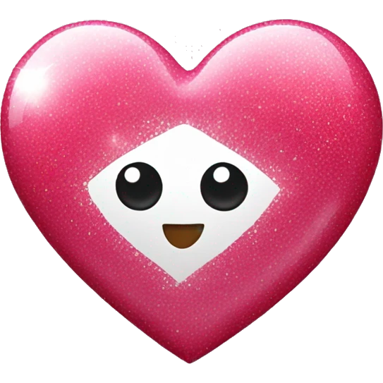 Red-pink heart with huge White glitters emoji