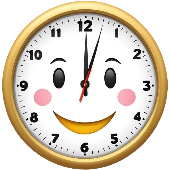 Clock laughing emoji