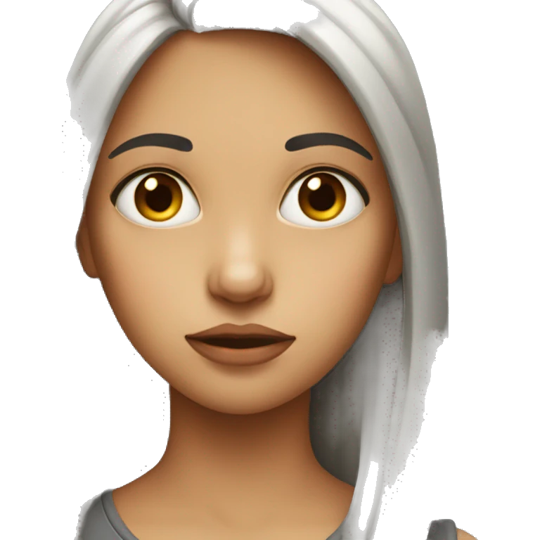 Boring face girl emoji