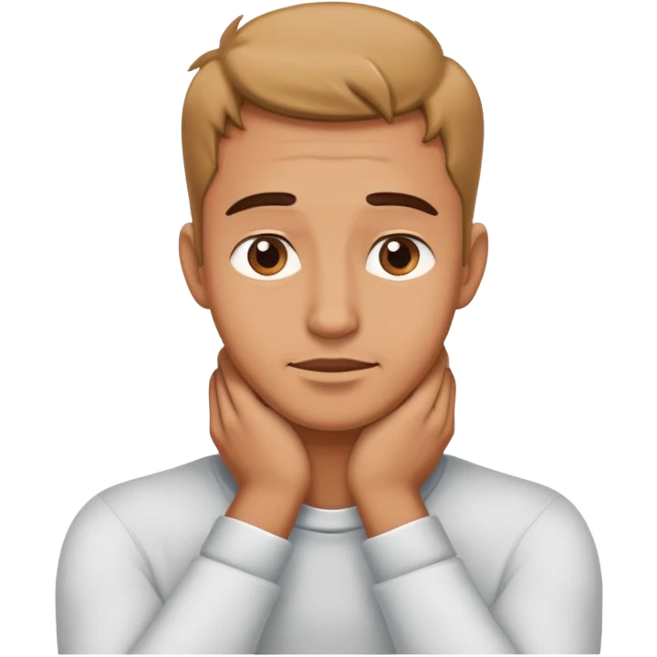 Man  squeezing his hands around his neck emoji