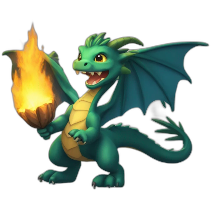 Draco feux jouant avec du feux emoji