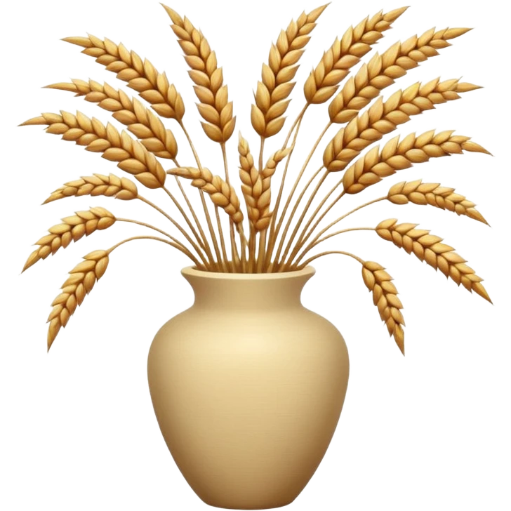 Dried grass and wheat in a beige vase emoji