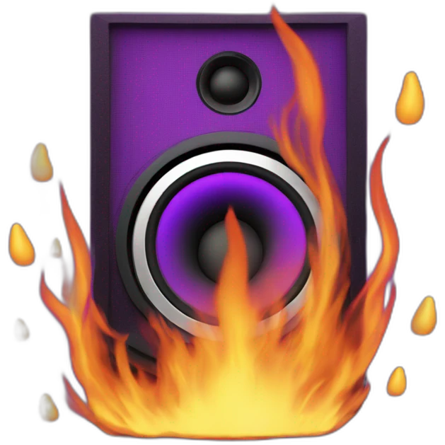 large speaker on violet flames emoji