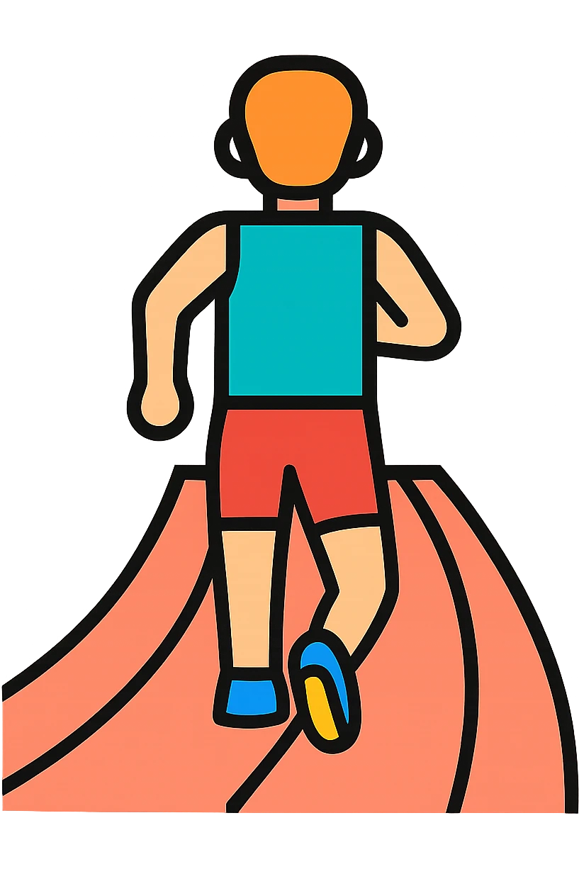 A person running on a track, viewed from behind emoji