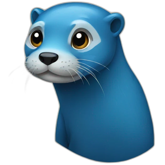 A blue otter emoji