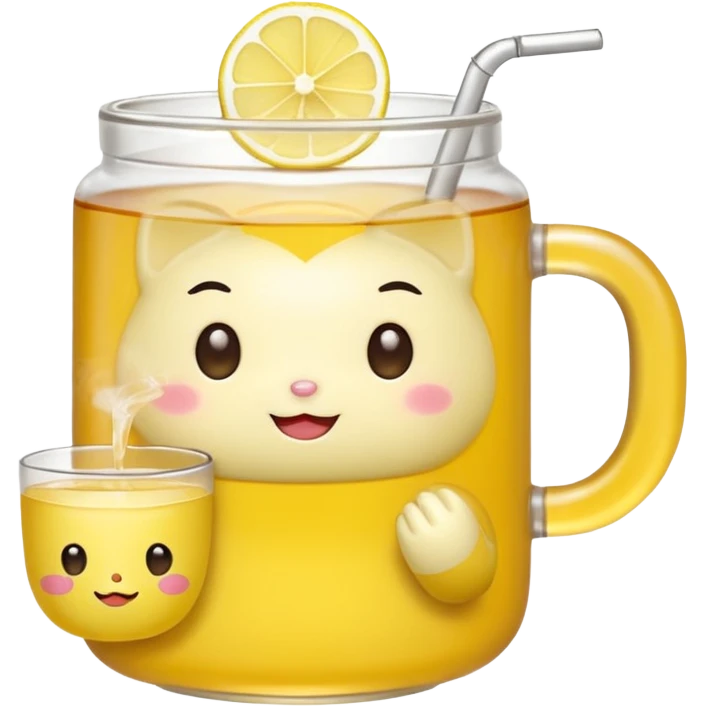 Sanrio with lemon tea emoji