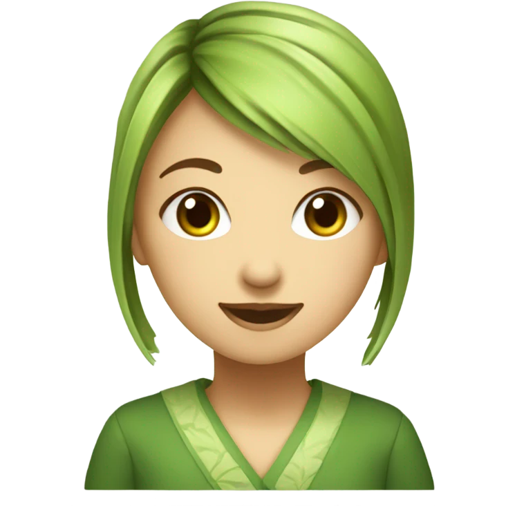 Jeune fille boit du matcha emoji
