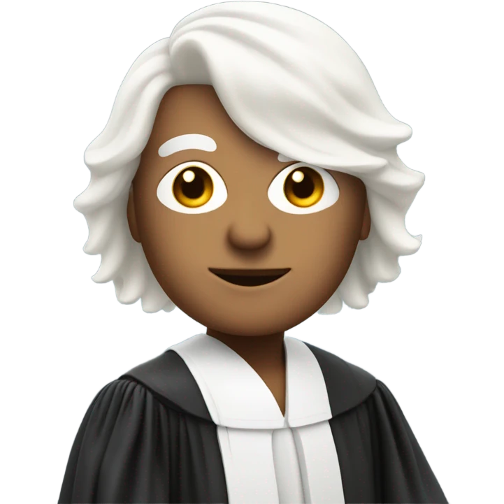 white UK judge upper body white wig at an angle  emoji