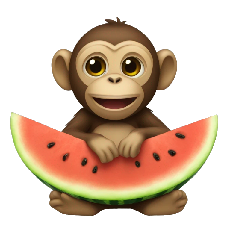 Monkey eating watermelon  emoji
