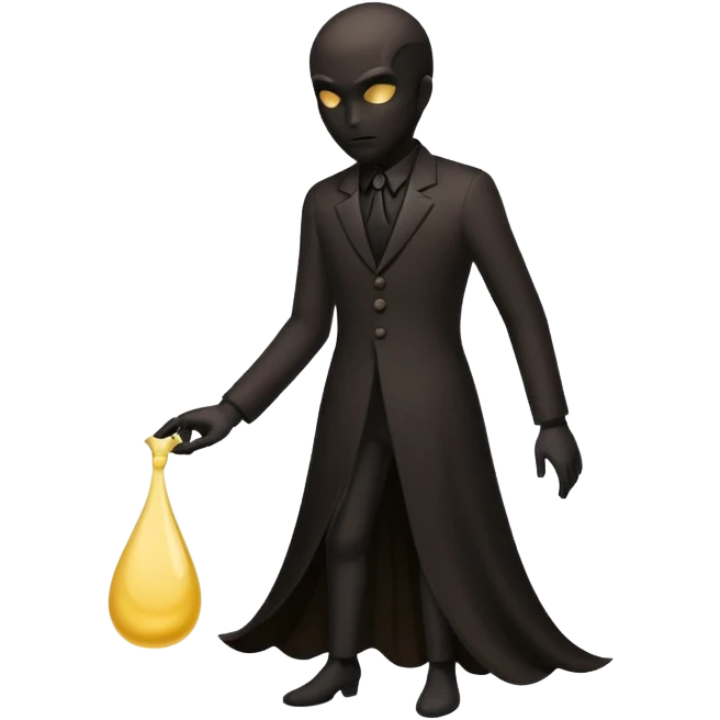 shadow man with full dress on and peeing in side pose emoji