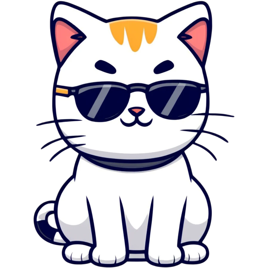 Cat with sunglasses emoji