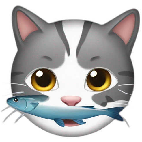 cat eat fish emoji
